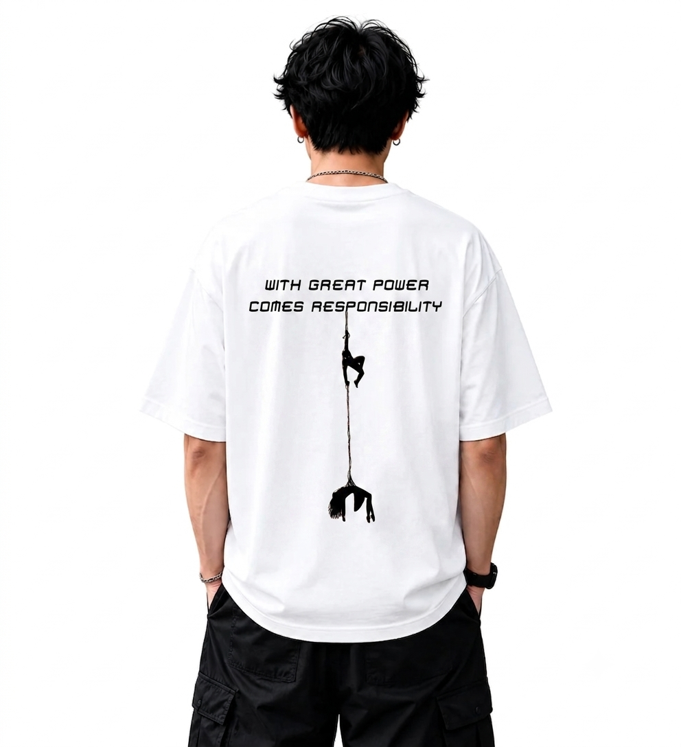 Spider Man Quote Oversized T-Shirt